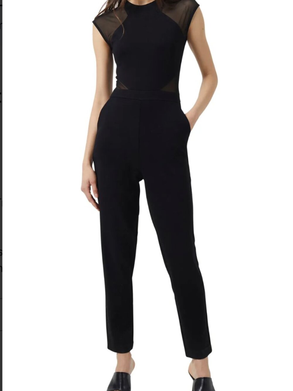 French Connection Black Ruffle Jumpsuit Size 10